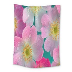 Pink Neon Flowers, Flower Medium Tapestry by nateshop