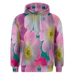 Pink Neon Flowers, Flower Men s Overhead Hoodie by nateshop