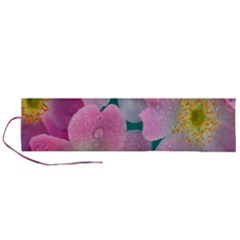 Pink Neon Flowers, Flower Roll Up Canvas Pencil Holder (l) by nateshop