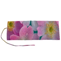 Pink Neon Flowers, Flower Roll Up Canvas Pencil Holder (s) by nateshop