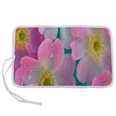 Pink Neon Flowers, Flower Pen Storage Case (l) by nateshop