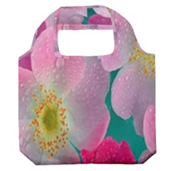 Pink Neon Flowers, Flower Premium Foldable Grocery Recycle Bag by nateshop