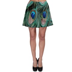 Peacock-feathers,blue2 Skater Skirt by nateshop