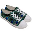 Peacock-feathers,blue2 Women s Low Top Canvas Sneakers View3