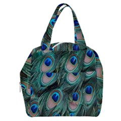 Peacock-feathers,blue2 Boxy Hand Bag by nateshop