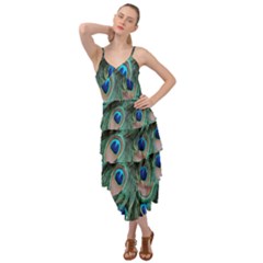 Peacock-feathers,blue2 Layered Bottom Dress by nateshop