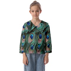 Peacock-feathers,blue2 Kids  Sailor Shirt by nateshop