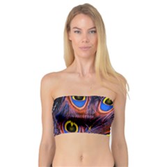 Peacock-feathers,blue,yellow Bandeau Top by nateshop