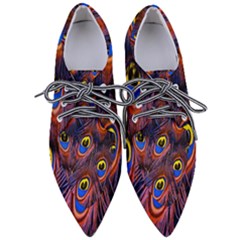 Peacock-feathers,blue,yellow Pointed Oxford Shoes by nateshop