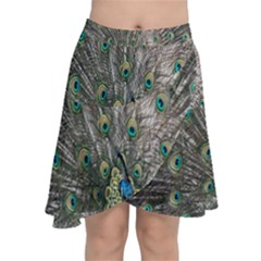 Peacock-feathers1 Chiffon Wrap Front Skirt by nateshop