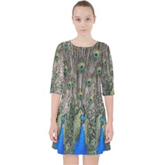 Peacock-feathers1 Quarter Sleeve Pocket Dress by nateshop