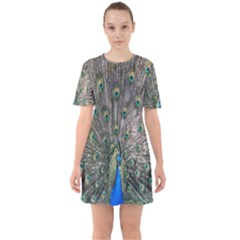 Peacock-feathers1 Sixties Short Sleeve Mini Dress by nateshop