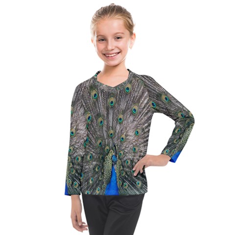 Peacock-feathers1 Kids  Long Mesh T-shirt by nateshop