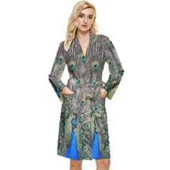 Peacock-feathers1 Long Sleeve Velvet Robe by nateshop