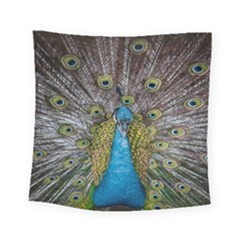 Peacock-feathers2 Square Tapestry (small) by nateshop