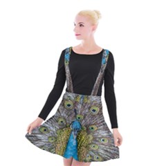 Peacock-feathers2 Suspender Skater Skirt by nateshop