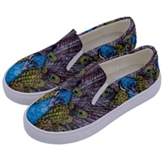 Peacock-feathers2 Kids  Canvas Slip Ons by nateshop