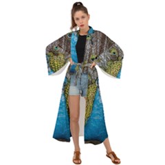 Peacock-feathers2 Maxi Kimono by nateshop