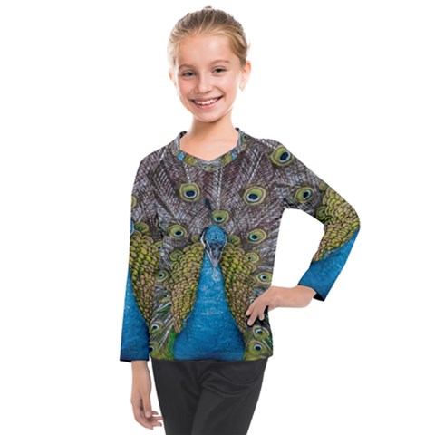 Peacock-feathers2 Kids  Long Mesh T-shirt by nateshop