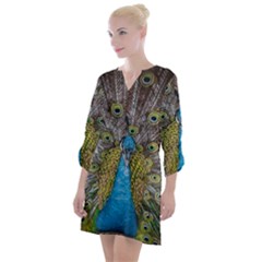 Peacock-feathers2 Open Neck Shift Dress by nateshop