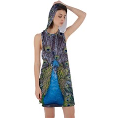 Peacock-feathers2 Racer Back Hoodie Dress by nateshop