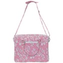 Pink Texture With White Flowers, Pink Floral Background Cross Body Office Bag View3