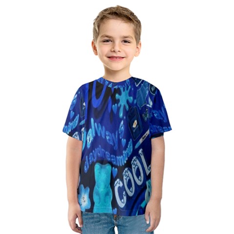 Really Cool Blue, Unique Blue Kids  Sport Mesh T-shirt by nateshop