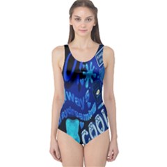 Really Cool Blue, Unique Blue One Piece Swimsuit by nateshop