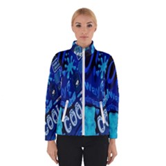 Really Cool Blue, Unique Blue Women s Bomber Jacket by nateshop