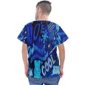 Really Cool Blue, Unique Blue Men s V-Neck Scrub Top View2