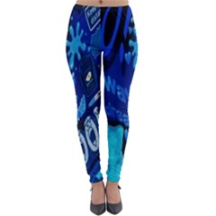 Really Cool Blue, Unique Blue Lightweight Velour Leggings by nateshop