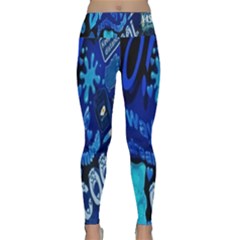 Really Cool Blue, Unique Blue Lightweight Velour Classic Yoga Leggings by nateshop