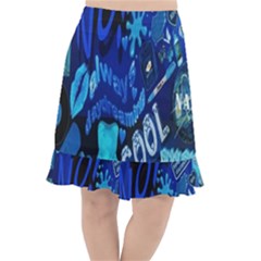 Really Cool Blue, Unique Blue Fishtail Chiffon Skirt by nateshop