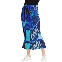 Really Cool Blue, Unique Blue Maxi Fishtail Chiffon Skirt by nateshop