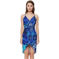 Really Cool Blue, Unique Blue Wrap Frill Dress by nateshop