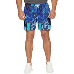 Really Cool Blue, Unique Blue Men s Runner Shorts by nateshop