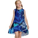 Really Cool Blue, Unique Blue Kids  Frill Swing Dress View1