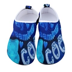 Really Cool Blue, Unique Blue Men s Sock-style Water Shoes by nateshop