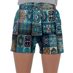 Texture, Pattern, Abstract, Colorful, Digital Art Sleepwear Shorts by nateshop