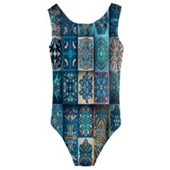 Texture, Pattern, Abstract, Colorful, Digital Art Kids  Cut-out Back One Piece Swimsuit by nateshop