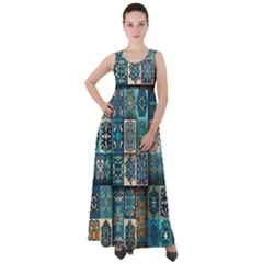 Texture, Pattern, Abstract, Colorful, Digital Art Empire Waist Velour Maxi Dress by nateshop