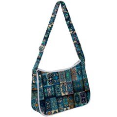 Texture, Pattern, Abstract, Colorful, Digital Art Zip Up Shoulder Bag by nateshop