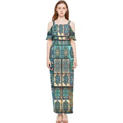 Texture, Pattern, Abstract, Colorful, Digital Art Draped Sleeveless Chiffon Jumpsuit