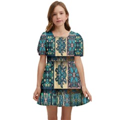 Texture, Pattern, Abstract, Colorful, Digital Art Kids  Short Sleeve Dolly Dress by nateshop