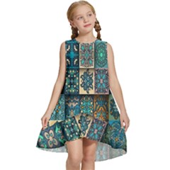 Texture, Pattern, Abstract, Colorful, Digital Art Kids  Frill Swing Dress by nateshop