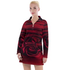 Rose Maroon Women s Long Sleeve Casual Dress by nateshop