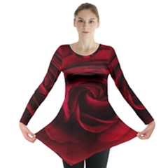 Rose Maroon Long Sleeve Tunic  by nateshop