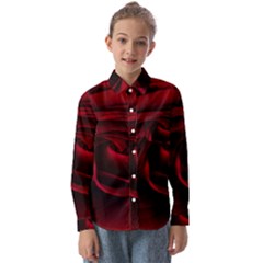 Rose Maroon Kids  Long Sleeve Shirt by nateshop