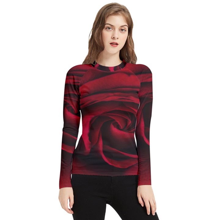 Rose Maroon Women s Long Sleeve Rash Guard