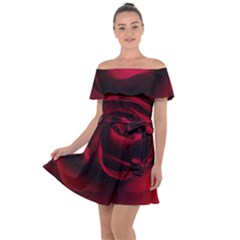 Rose Maroon Off Shoulder Velour Dress by nateshop